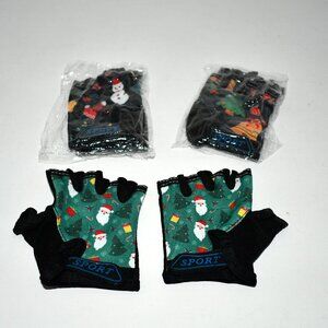 Boao 3 Pairs Kids Half Finger Bike Gloves, Non-Slip, Breathable, Adjustable,2,3-